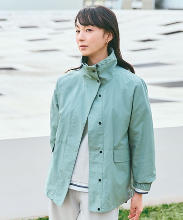 コットンナイロン スタンドカラー ブルゾン