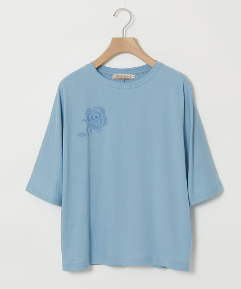 フラワープリント 天竺 Tシャツ