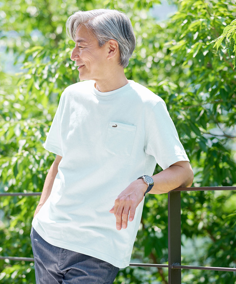 リネンライク ポケットパイピング Tシャツ