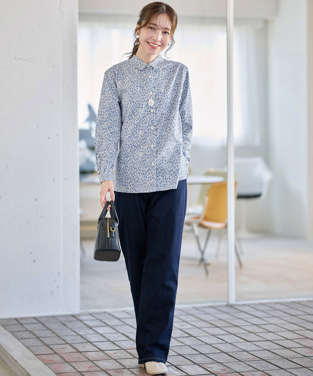 小花柄プリント ブラウス