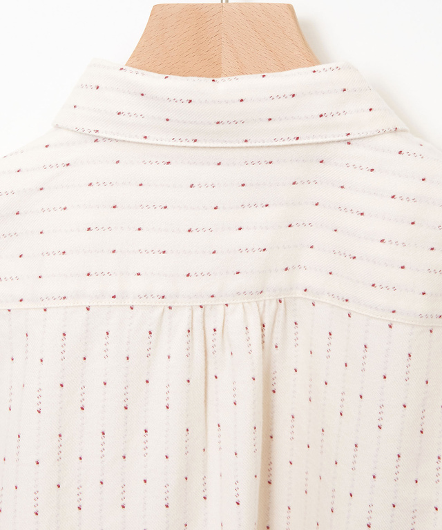 ドットドビー ショールカラー ブラウス