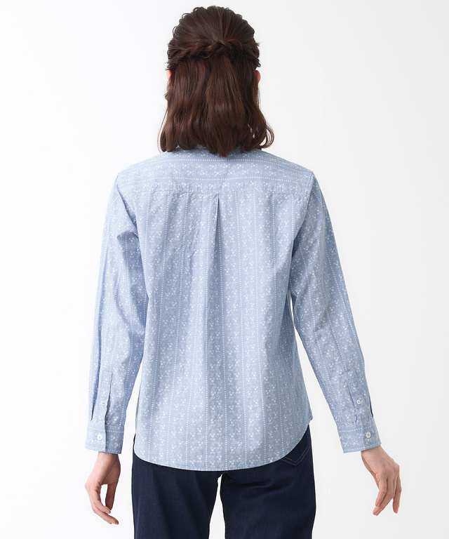 ダンガリー プリント ブラウス