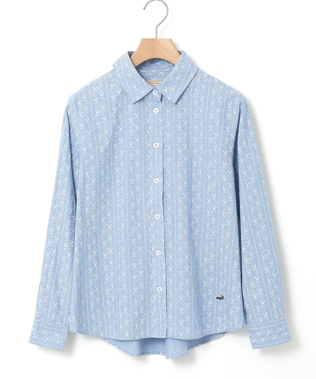 ダンガリー プリント ブラウス