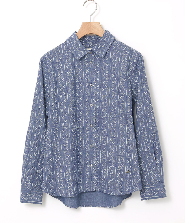 ダンガリー プリント ブラウス