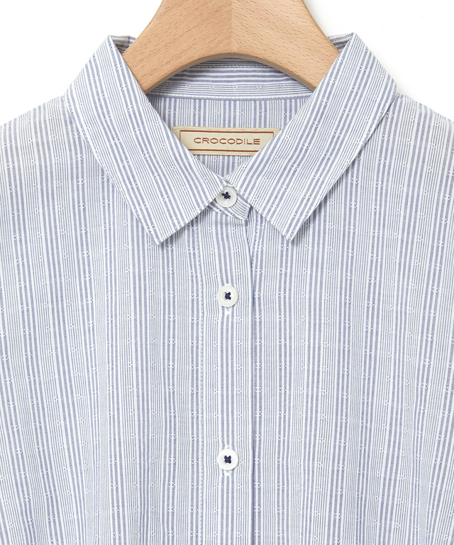 ドビー素材 七分袖 ブラウス