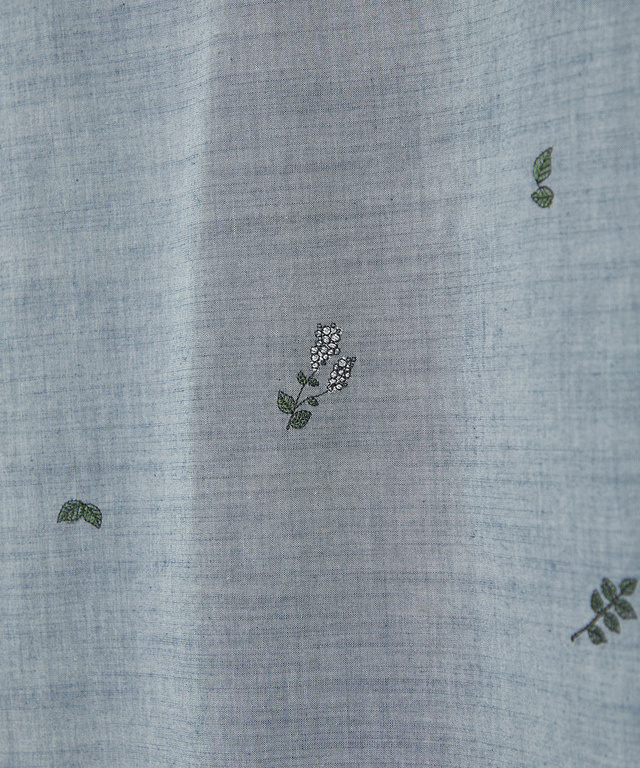 ダンガリー 刺繍 ブラウス