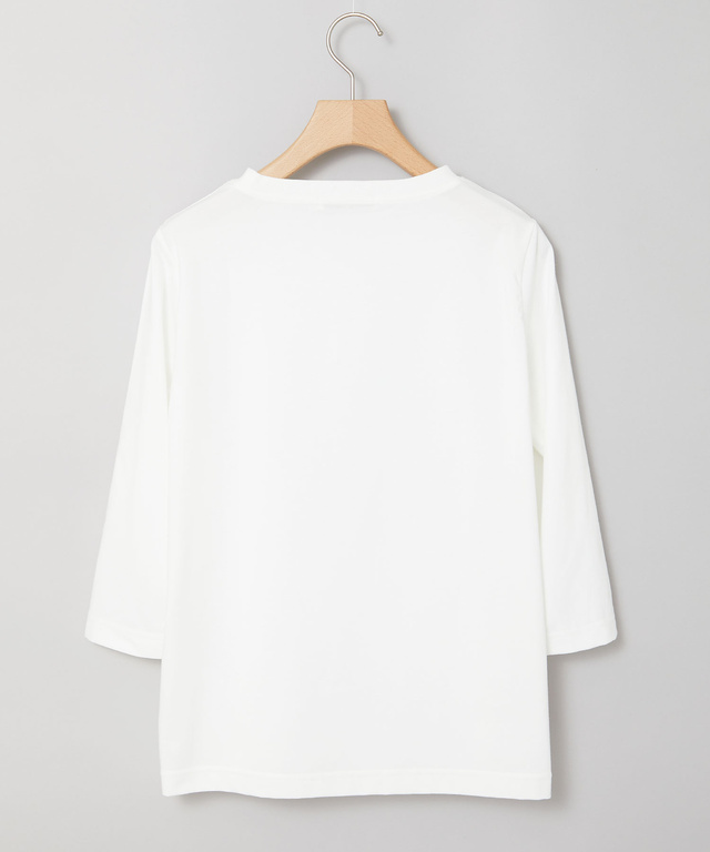 リボンロゴプリント 七分袖 Tシャツ