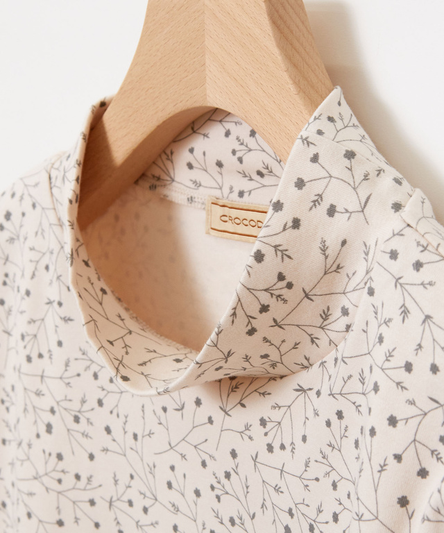 花柄プリント ハイネック プルオーバー