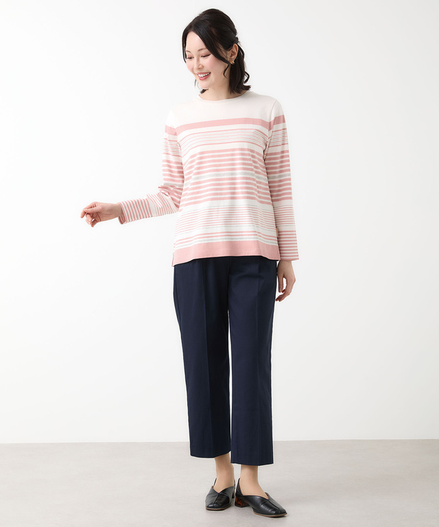 パネルボーダー 長袖 Tシャツ