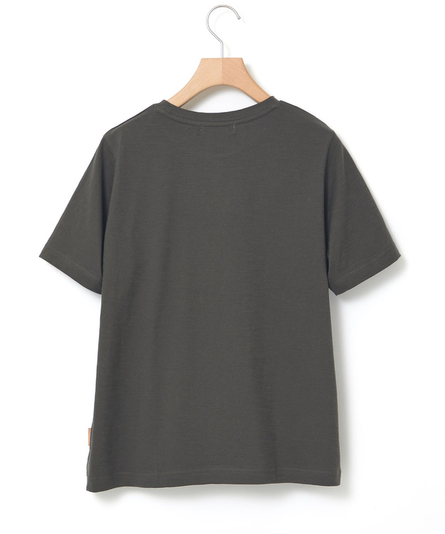 裾刺繍 スラブ天竺 Tシャツ