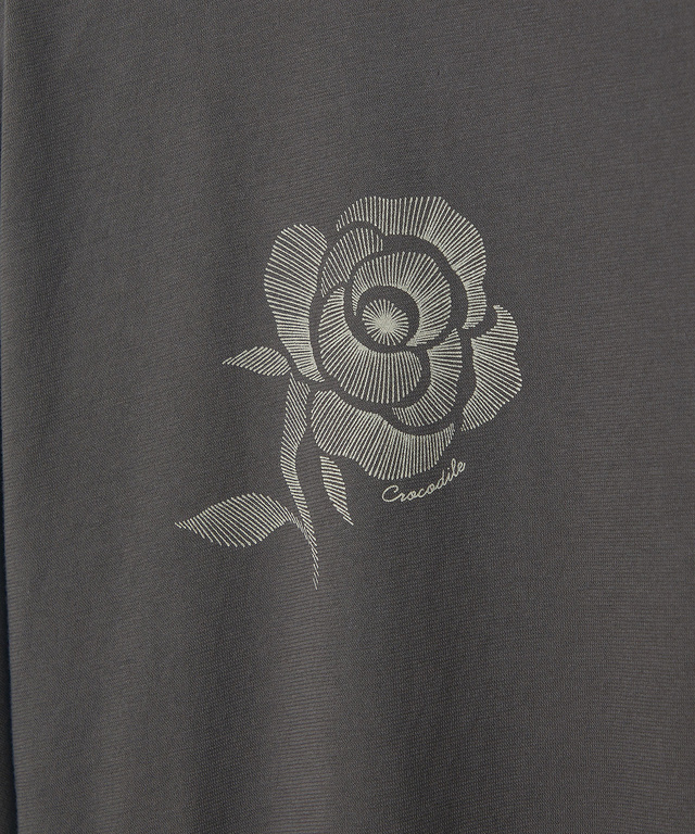 フラワープリント 天竺 Tシャツ