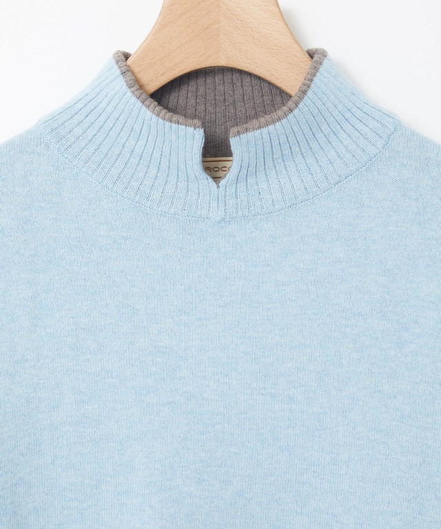 ウールブレンド スリット ニットチュニック【手洗いOK】