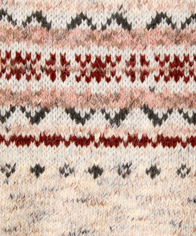 ウールブレンド フェアアイル柄 ニットカーディガン 【手洗いOK】