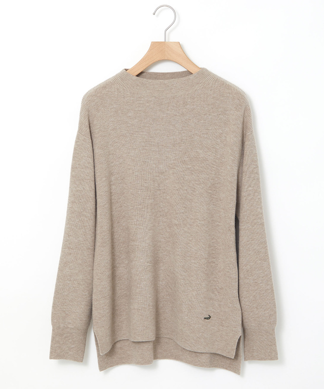 ウールブレンド ボトルネック ニット【手洗いOK】