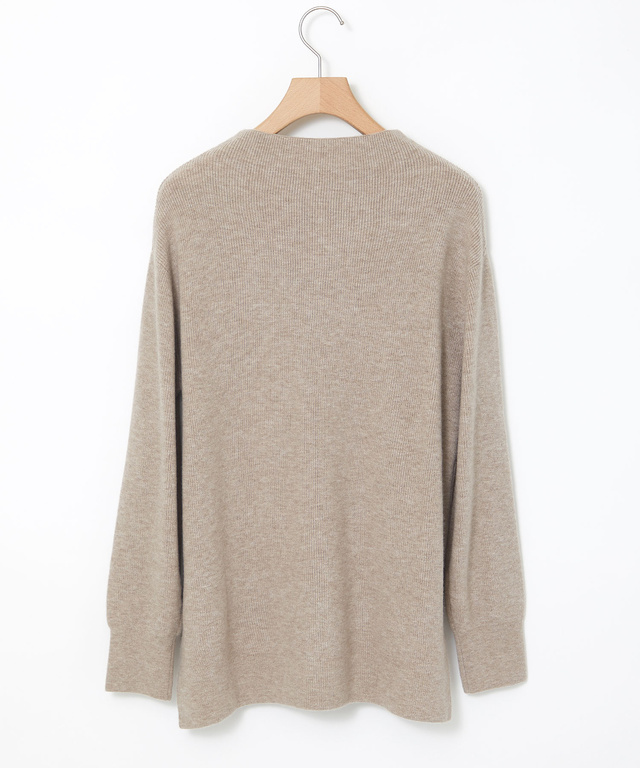 ウールブレンド ボトルネック ニット【手洗いOK】