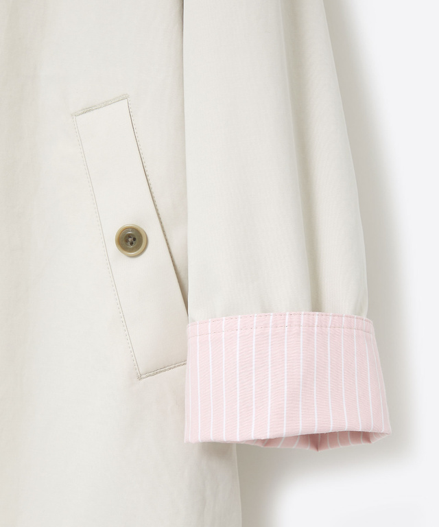 ストライプ バイカラー コート