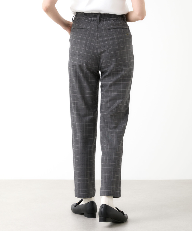 チェック柄 テーパード パンツ