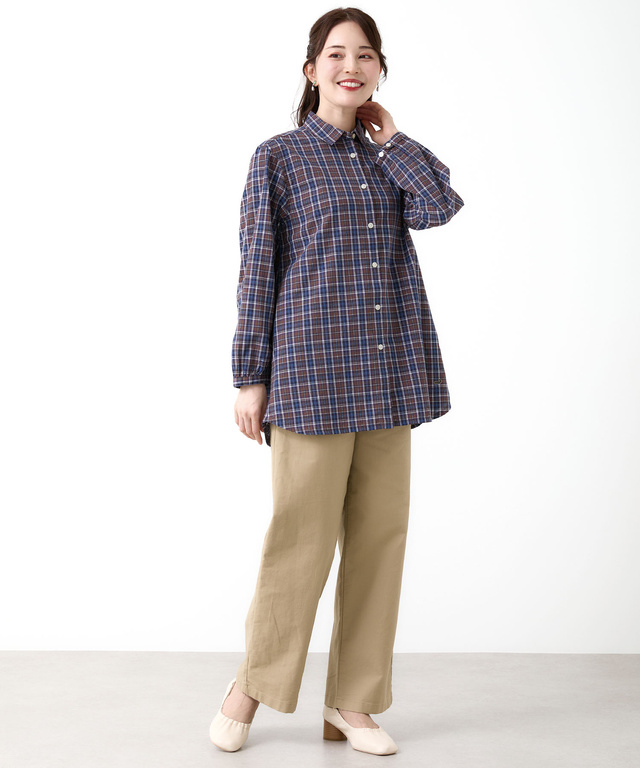 ドビー チェック柄 チュニック