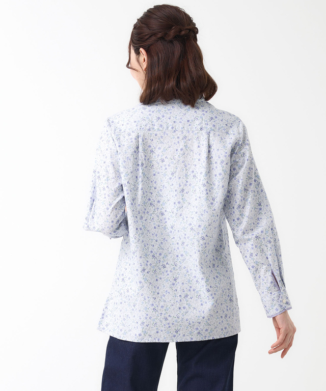 花柄 スキッパー チュニック