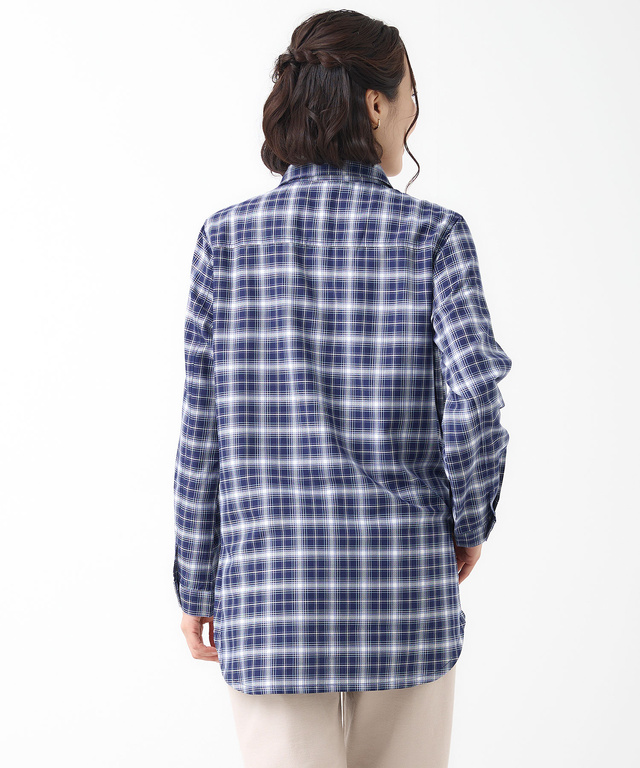 フロント切り替え チェック柄 チュニック【オンラインショップ・一部店舗限定】