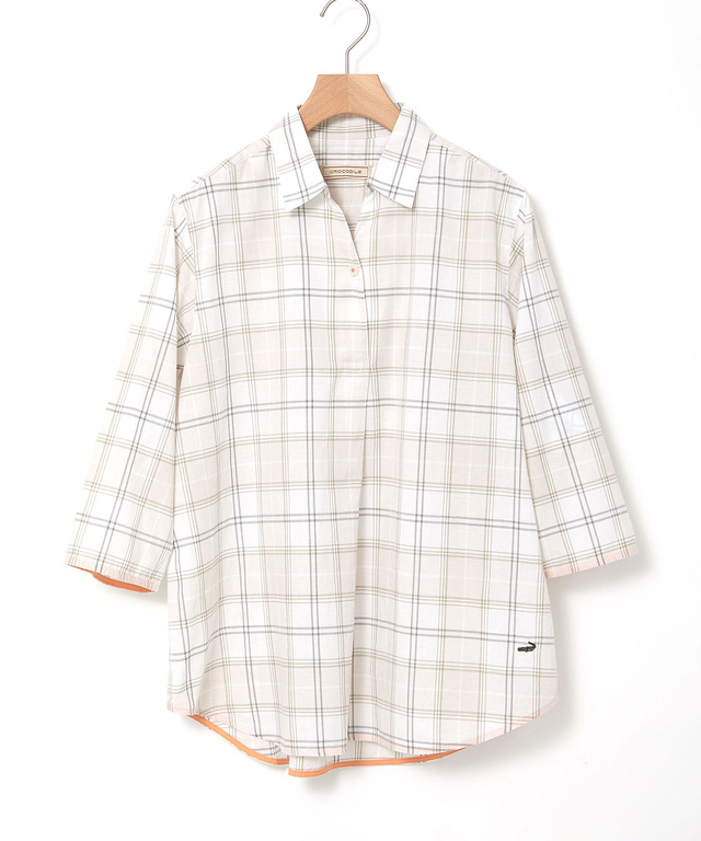 リネンブレンド スキッパー チュニック