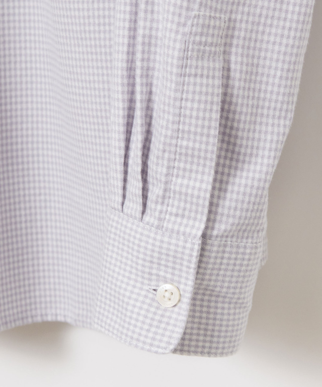 ショールカラー ギンガムチェック ブラウス