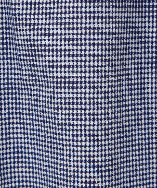 ショールカラー ギンガムチェック ブラウス