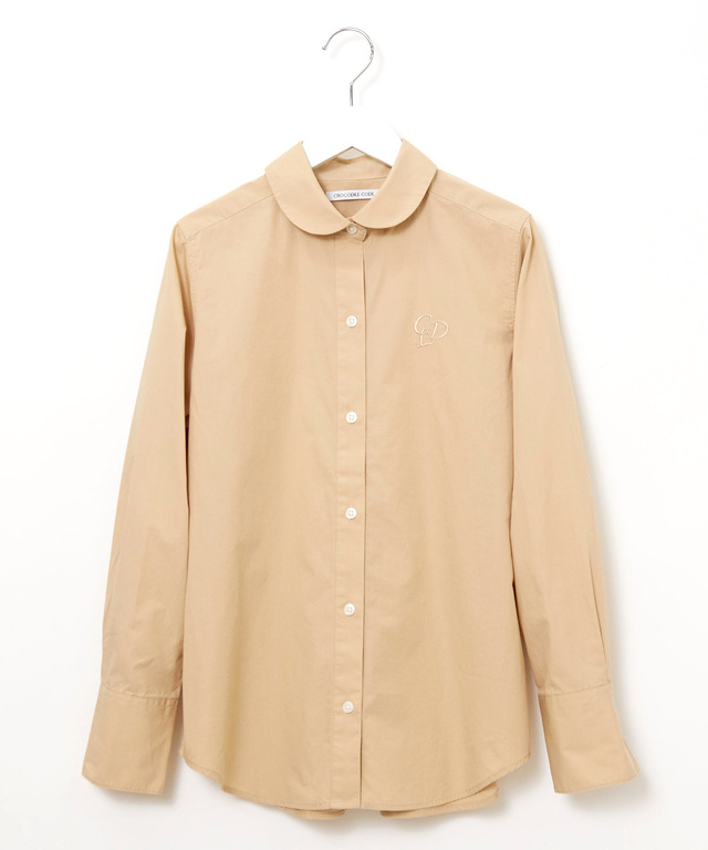 コットンブロード ロゴ刺繍 ブラウス