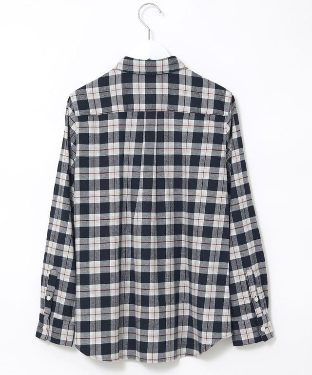 微起毛 チェック柄 ブラウス