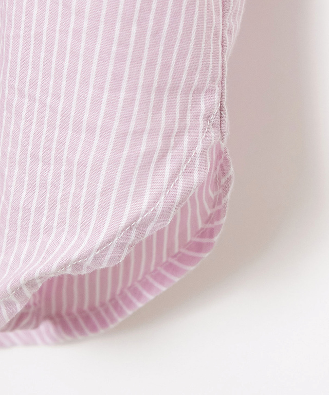 ストライプ  バンドカラー ブラウス