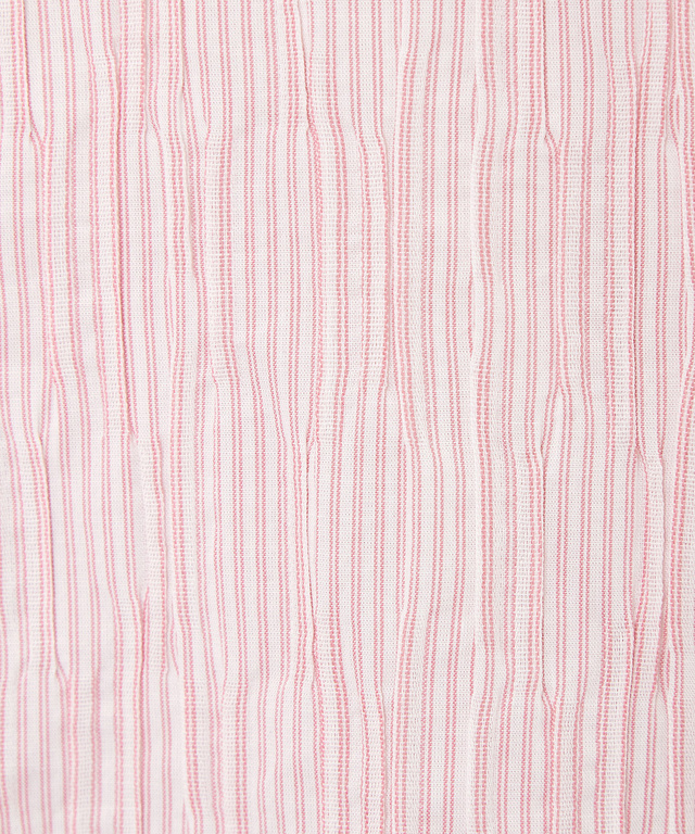 シャーリング ノーカラー ブラウス