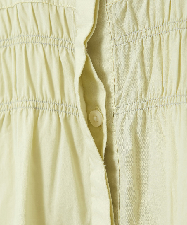 ギャザー バンドカラーブラウス