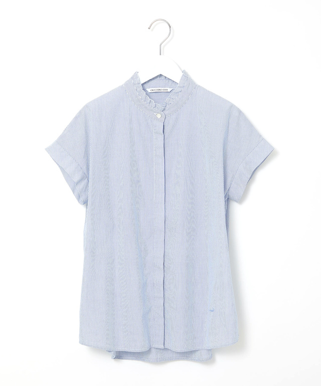 フリル襟 サッカーブラウス【オンラインショップ・一部店舗限定】