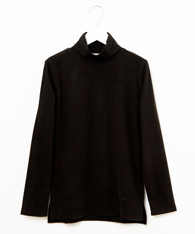 起毛 ストレッチ ハイネックカットソー