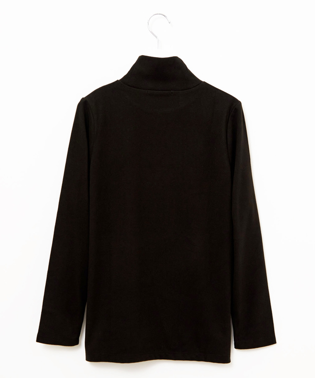 起毛 ストレッチ ハイネックカットソー