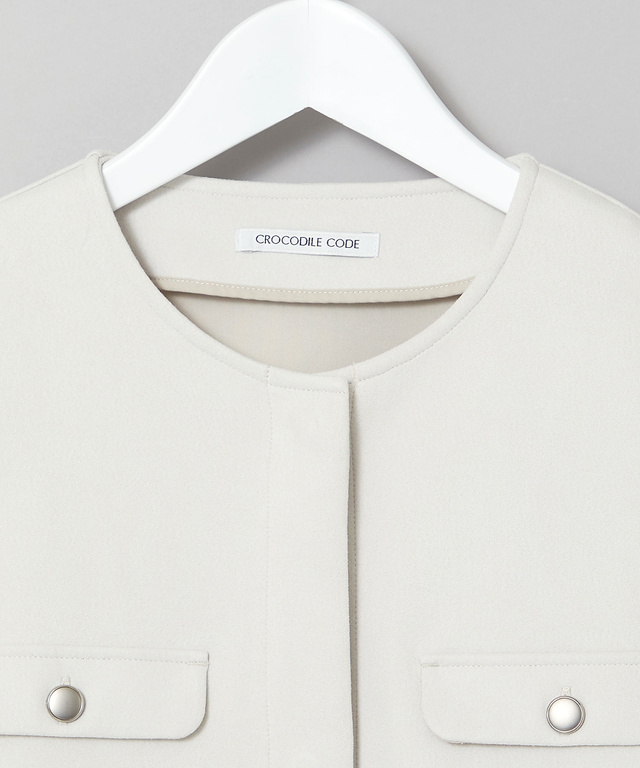 微起毛 ノーカラージャケット