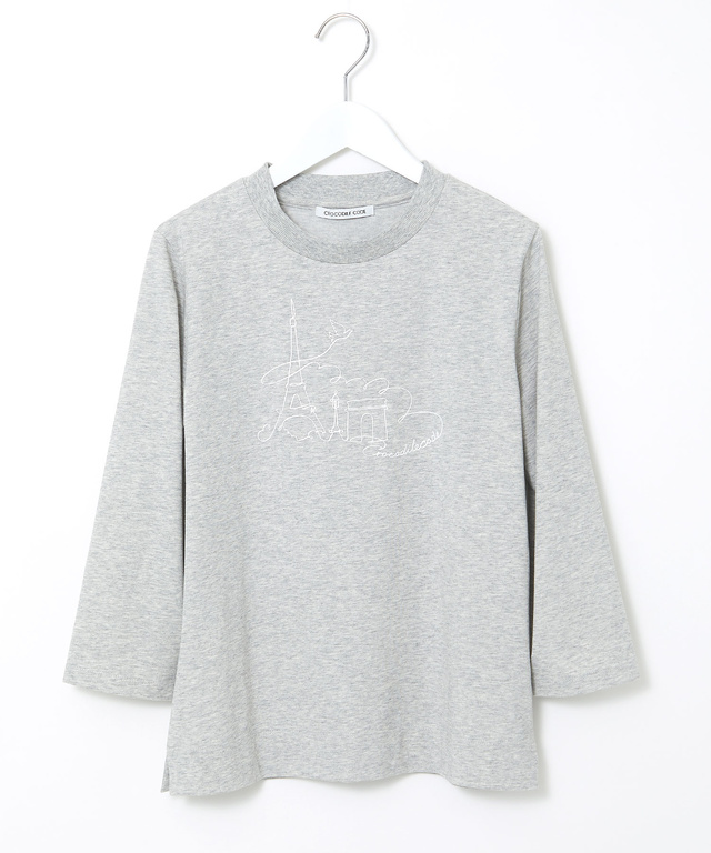 プリントデザイン 7分袖 Tシャツ