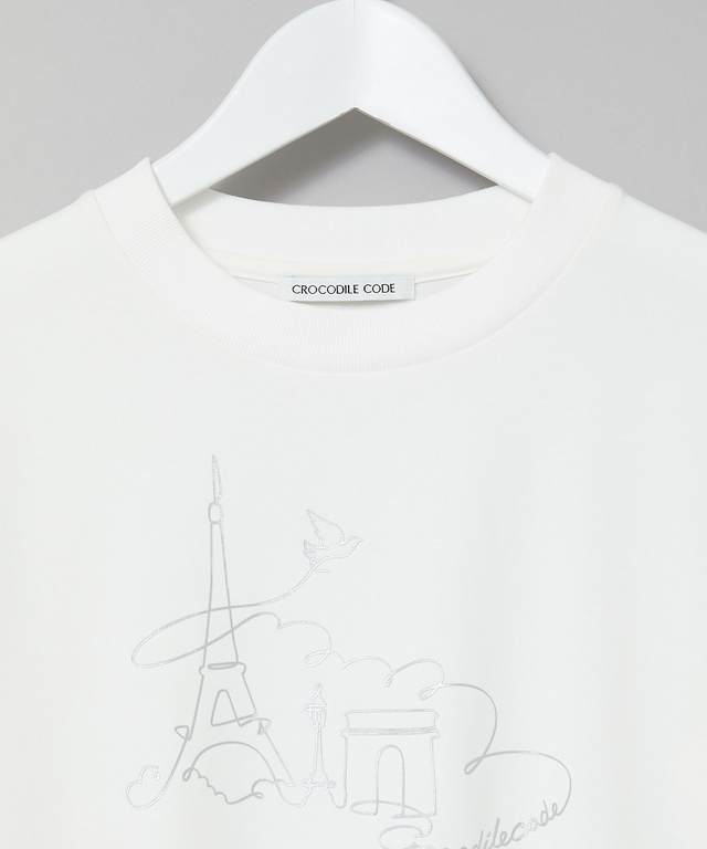 プリントデザイン 7分袖 Tシャツ