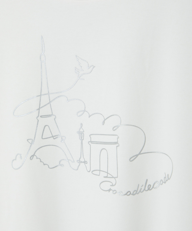 プリントデザイン 7分袖 Tシャツ