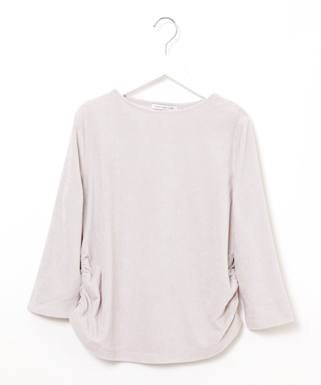 ミニパイル ギャザー カットソー