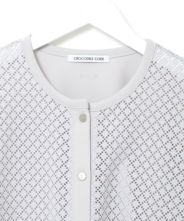 レース 切替 カーディガン