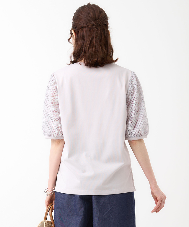 袖レース パフスリーブカットソー【オンラインショップ・一部店舗限定】