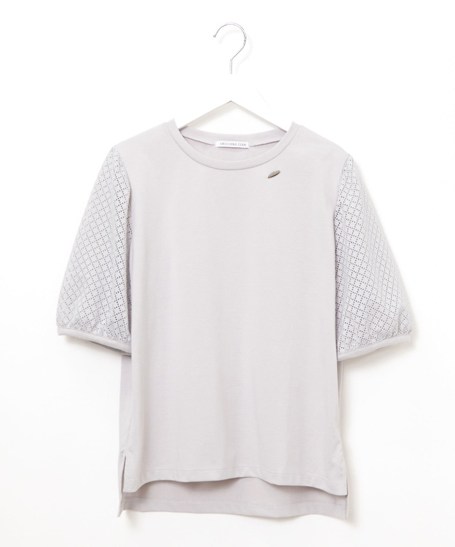 袖レース パフスリーブカットソー【オンラインショップ・一部店舗限定】