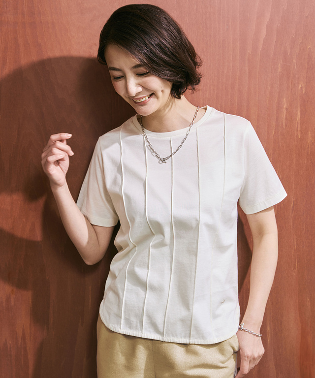 ピンタック リッチ Tシャツ