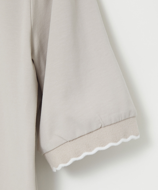 スカラップ リブ Tシャツ