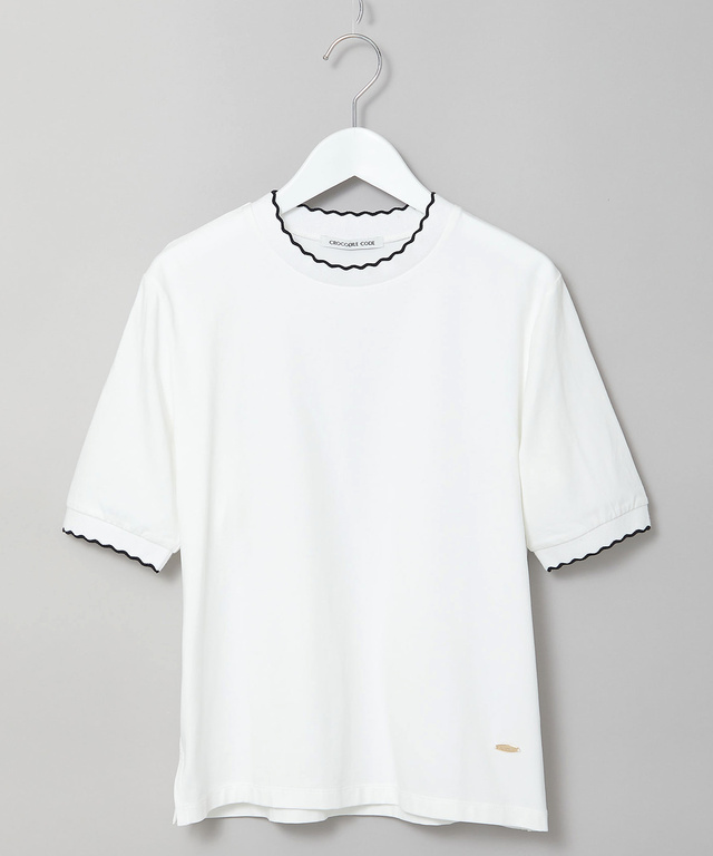 スカラップ リブ Tシャツ