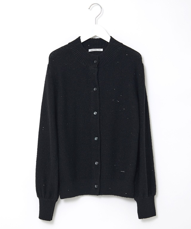 ウールブレンド ラメ糸ネップ カーディガン【手洗いOK】