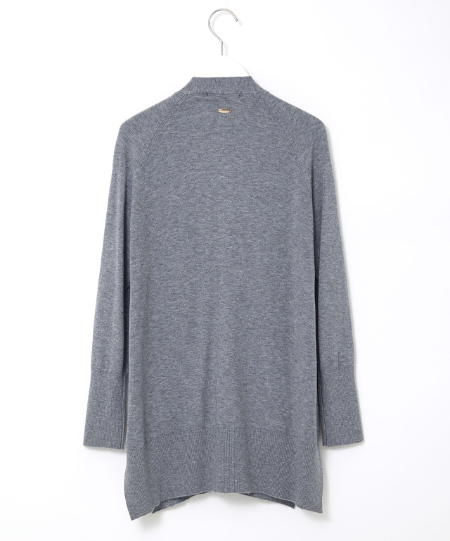 ウールブレンド ミドル丈 チュニックカーディガン