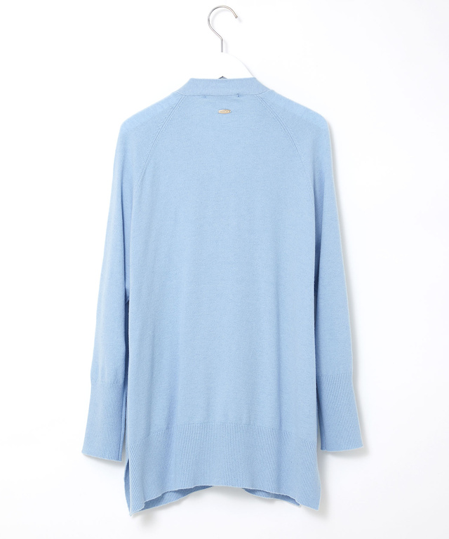 ウールブレンド ミドル丈 チュニックカーディガン