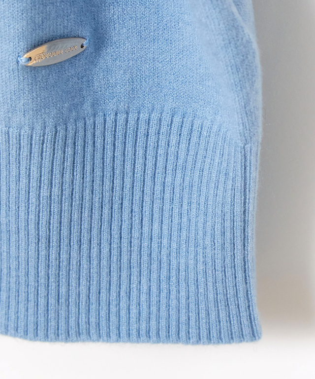 ウールブレンド フレア袖 ハイネック セーター